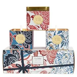 La Jolíe Muse Bougies Parfumées Jasmin Citron Melon Pomme Bougie Coffret Cadeau en Cire Bio pour Fête 115 Heures 3